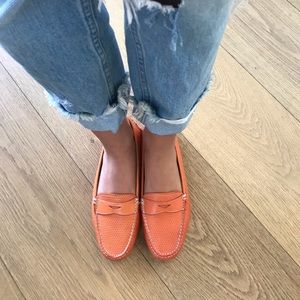 Orange Peter Millar driving shoes women’s 6